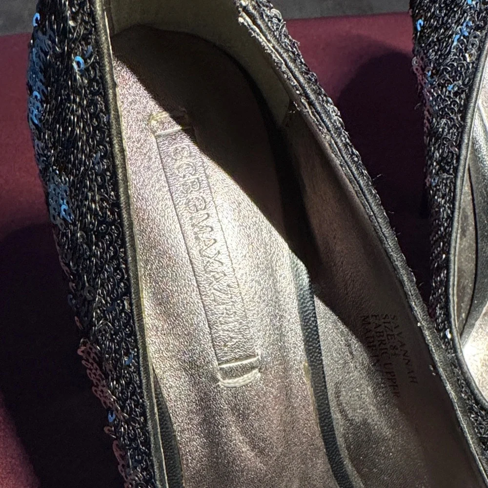 BCBGMaxAzria Black Sequin Heels